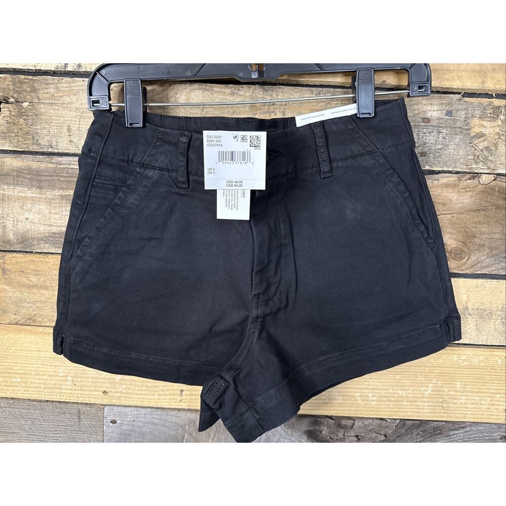 American Eagle High Rise Trouser Shorts, Black, Size 2